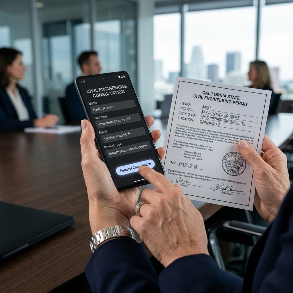 El Filtro en Movimiento Cierre móvil Next.js donde una forma oscura requiere la información explícita de licitantes.